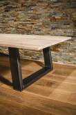 Coffee table with wooden top and frame legs