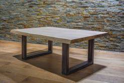 Wide coffee table with two steel frames