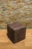 Cube-shaped footstool in dark brown
