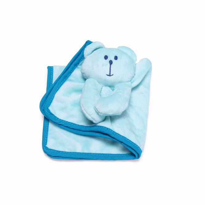 Welpenspielzeug und Kuscheldecke Bärchen