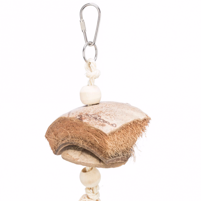 Naturspielzeug für Vögel mit Kokosnuss und Lavagestein