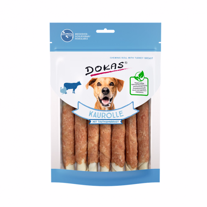 Dokas Dog Snack Kaurolle mit Truthahnbrust 190g