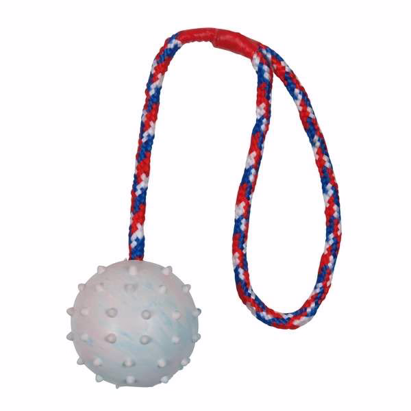 Naturgummi-Noppenball am Seil