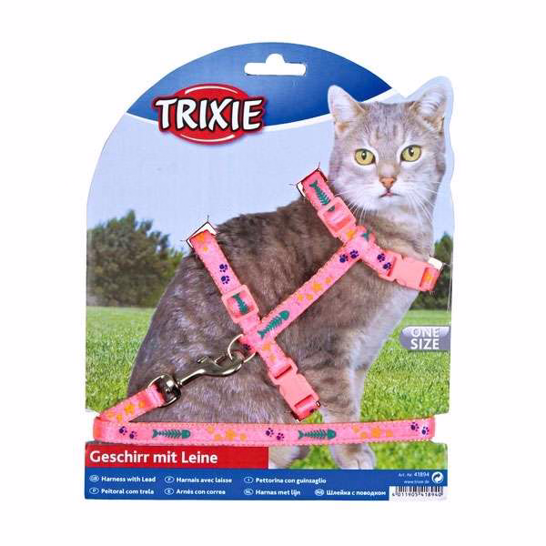 Trixie Katzen-Garnitur mit Leine - mit Motivband