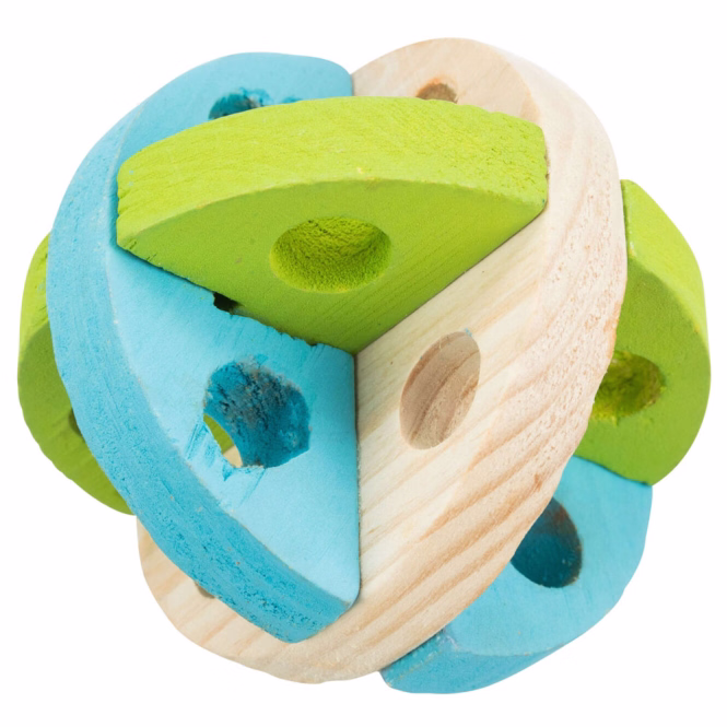 Trixie Spiel- und Snackball aus Holz - 7,5 cm