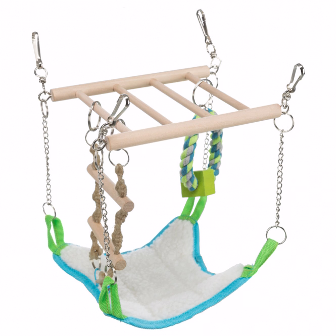 Hängebrücke mit Hängematte für Kleinnager