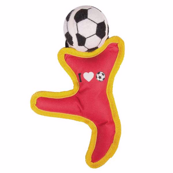 Hundespielzeug Fußballfigur mit Tennisball