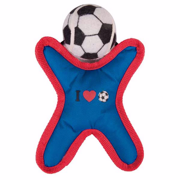 Hundespielzeug Fußballfigur mit Tennisball