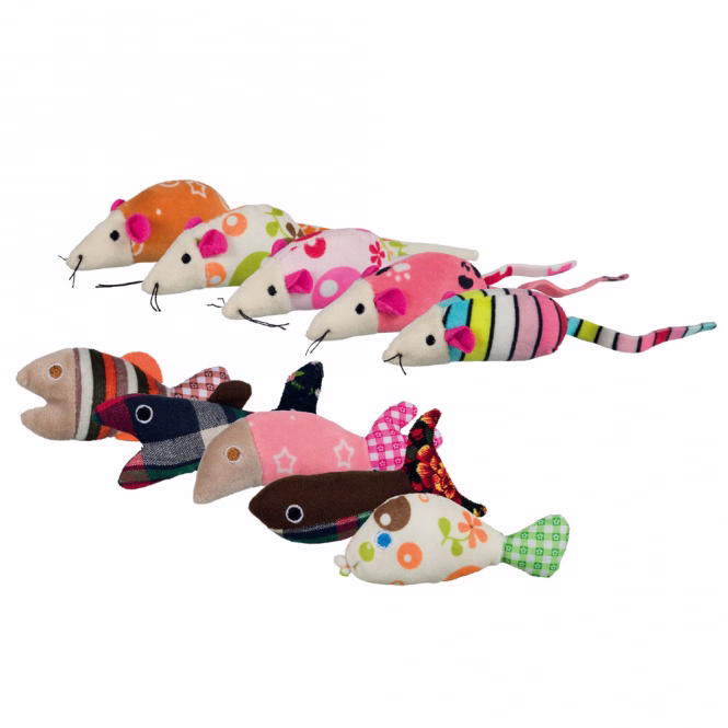 Katzenspielzeug Maus oder Fisch mit Catnip