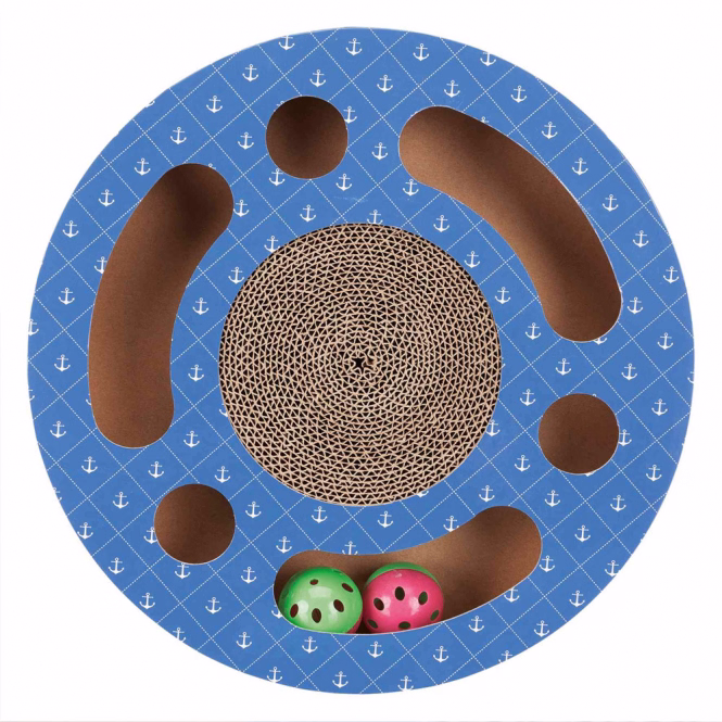 Kratztrommel aus Pappe mit Spielbällen