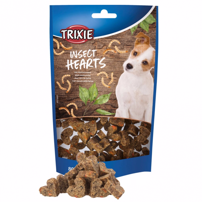 Insect Hearts Hundesnack mit Mehlwürmern