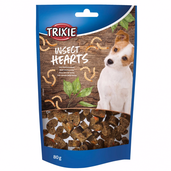 Insect Hearts Hundesnack mit Mehlwürmern