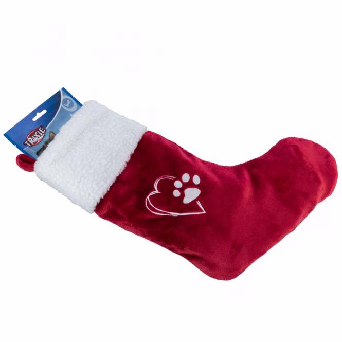 Weihnachtsstrumpf mit Pfotenmotiv
