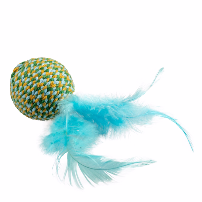 Jolly Seilball mit Federn für Katzen