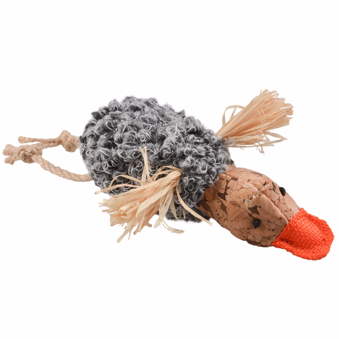 Kork-Katzenspielzeug Knister-Ente