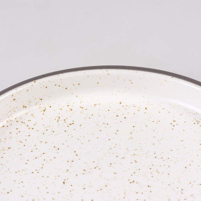 Duvoplus flacher Keramiknapf Stone Speckle - weiß