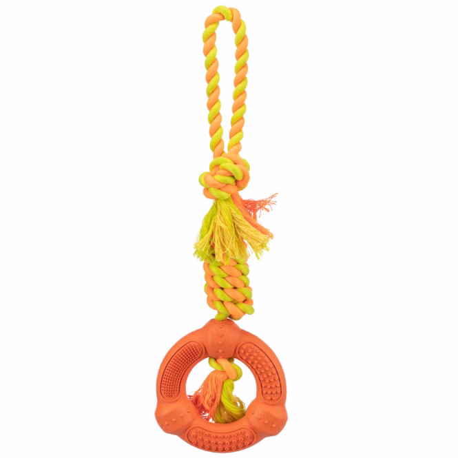 Hunde-Spieltau mit Naturgummi-Ring