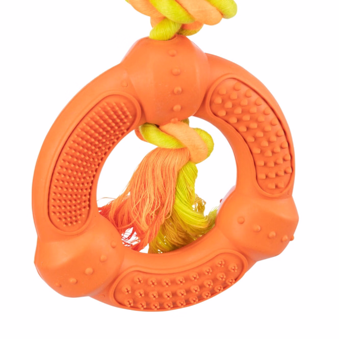 Hunde-Spieltau mit Naturgummi-Ring