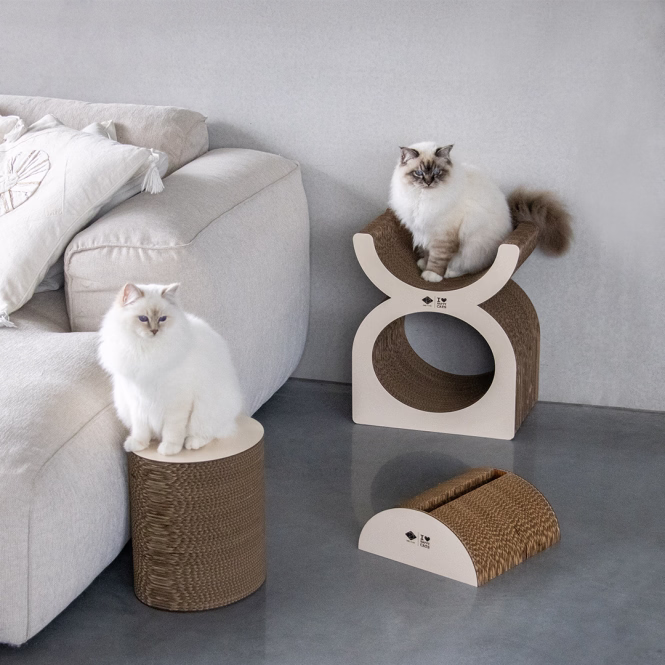 D&D Kratzplayground Faye dreiteilig - braun/beige