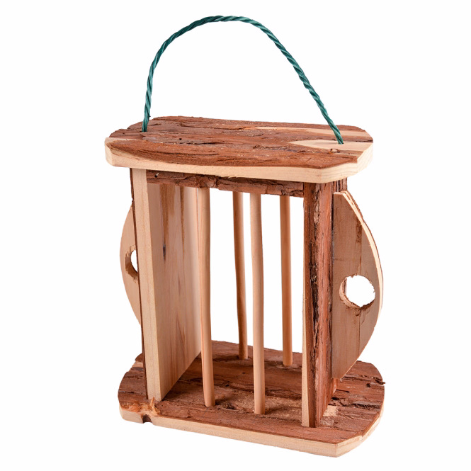 Holz-Heuraufe mit Rinde