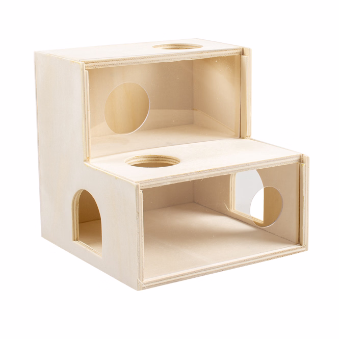 Kletterhaus aus Holz mit Plexiglas-Front