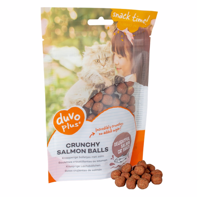 Duvoplus Cat Snack Knusprige Lachsbällchen 50g