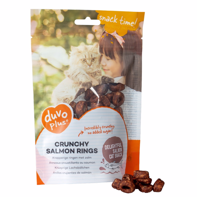 Duvoplus Cat Snack Knusprige Lachsringe 50g