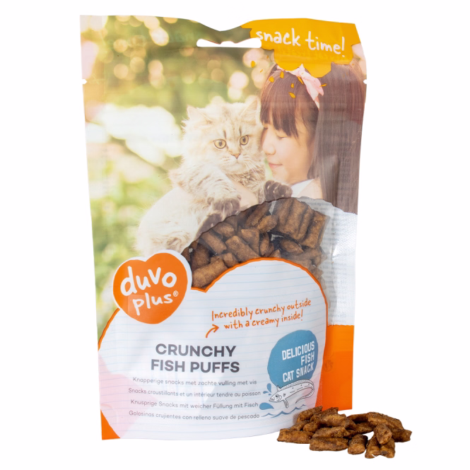 Duvoplus Cat Snack Knusprige Fisch-Puffs 50g