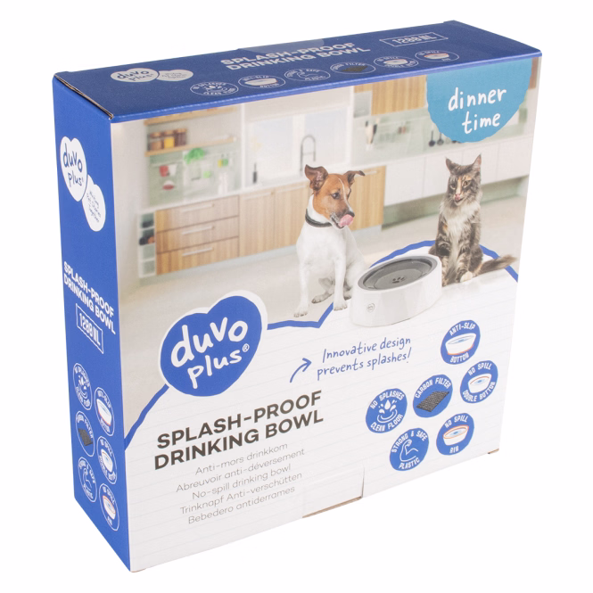 Duvoplus Anti-Verschütten Trinknapf Poly weiß/grau