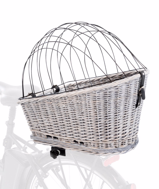 Trixie Fahrradkorb für Gepäckträger aus Weide - grau