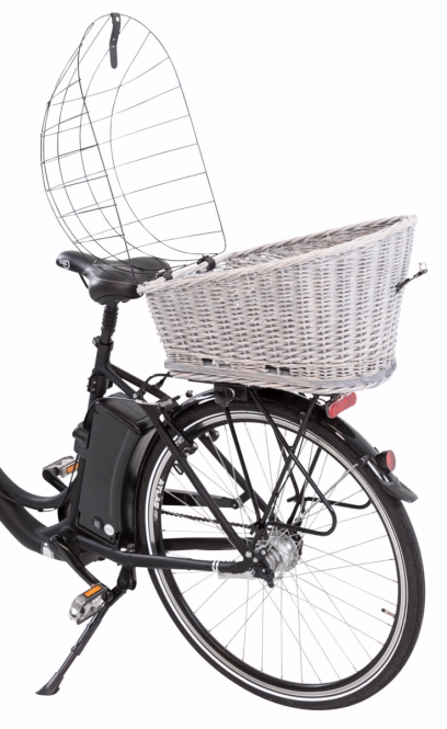 Trixie Fahrradkorb für Gepäckträger aus Weide - grau
