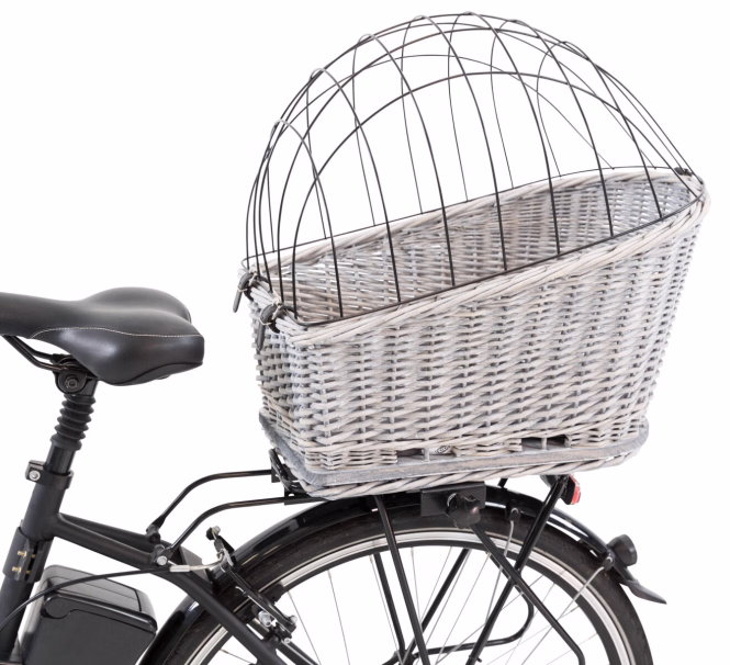 Trixie Fahrradkorb für Gepäckträger aus Weide - grau
