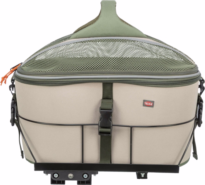 Trixie Fahrradkorb für den Gepäckträger - olivgrün/beige