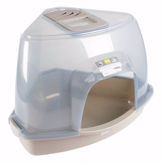 EBI Eck-Katzentoilette Prism M - transparent/grau