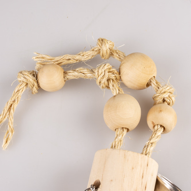 Vogelspielzeug Sisalseil mit Holzperlen