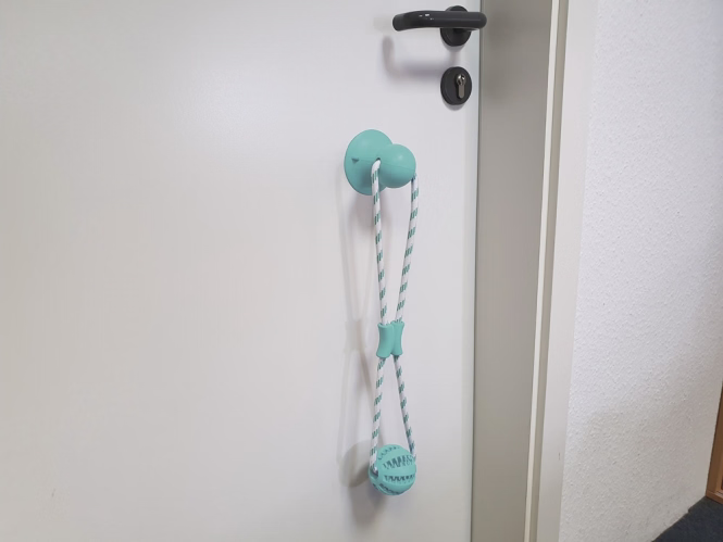 Vollgummi-Zahnpflegeball mit Saugnapf und Seil