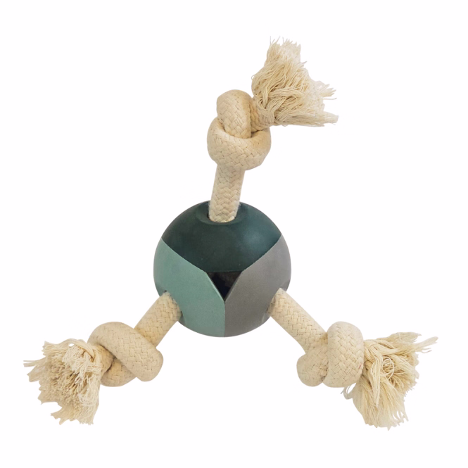 Nobby Vollgummi Ball mit Knotenseilen