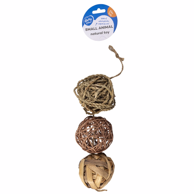 Natur-Spielbälle für Nager, 3er-Set