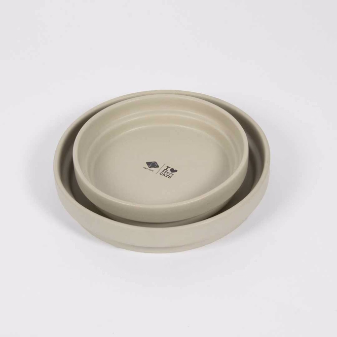 D&D Trinknapf ACE - beige - 850ml - 20x20x4,5cm