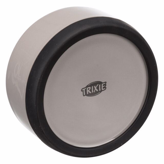 Trixie Keramiknapf grau mit Gummiring - 0,4 l/ø 12 cm
