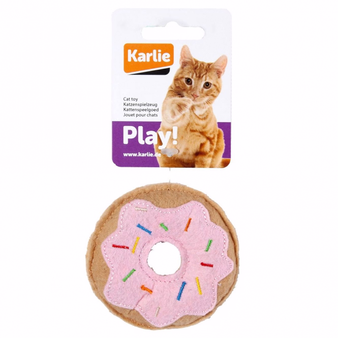 Katzenspielzeug Donut aus Textil mit Catnip