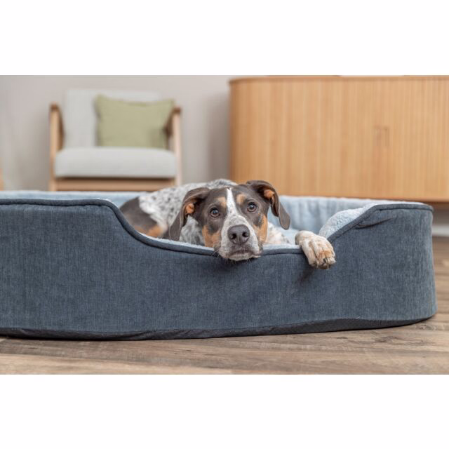 Trixie Vital Bett Lino Soft, oval - grau/hellgrau - 110 × 92 cm