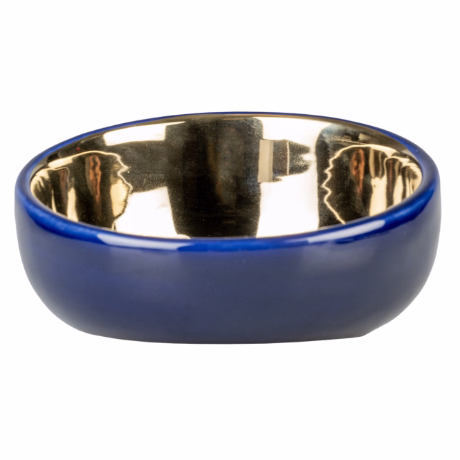 Duvoplus Futternapf Stone Obliq - blau/gold - 150ml - 13x13,5x7cm