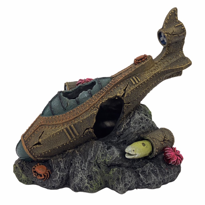 Aqua Della Steampunk versunkenes U-Boot - L - 28,8x17,5x25,8CM