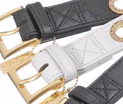 NOBLE LINE Hundehalsband Weiß mit goldfarbenen Ösen