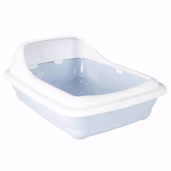 Duvoplus Katzentoilette Birba mit Rand - Azzuro - M - 46 x 35 x 20cm