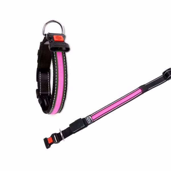 Flamingo o'LED Leuchthalsband mit USB-Ladekabel
