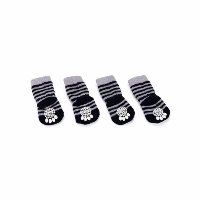 Karlie Doggy Socks Hundesocken 4er Set - Schwarz/Grau - S