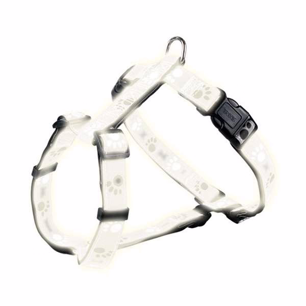 Trixie Geschirr Silver Reflect - Pfotenmotiv - 36?40 cm / 15mm