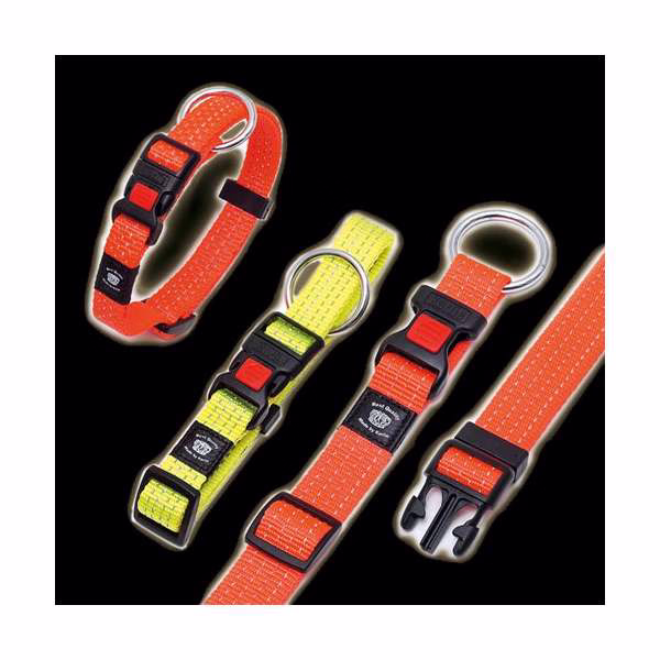 Reflex-Hundehalsband Neonorange, 30–45 cm